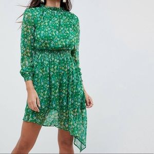 Boohoo floral high neck dress
